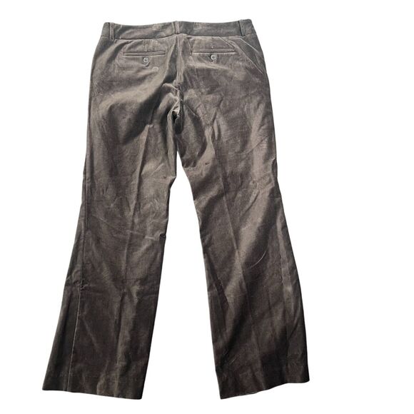 Women's Stretch Brown Velour Wide Leg Flare Dress Pants Size 6 Mid Rise Office - Picture 6 of 7